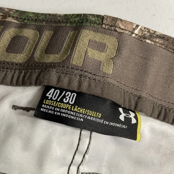 Under Armour Pants mens 40x30 Loose Fit Hunting Realtree Camo Xtra Field Outdoor - Picture 6 of 13